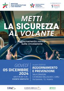 Convegno sicurezza al volante del 5 dicembre di 50&Più Imperia in collaborazione con il Ministero Trasporti